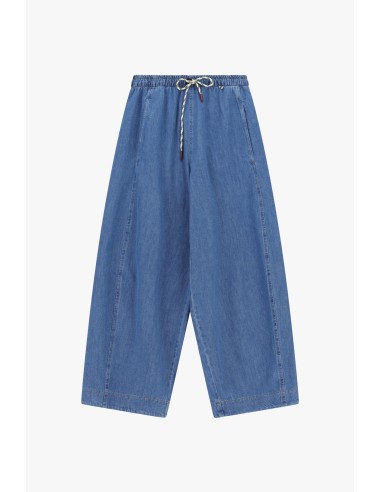 Pantalon palazzo ample à taille élastiquée et cordon de serrage Dixie