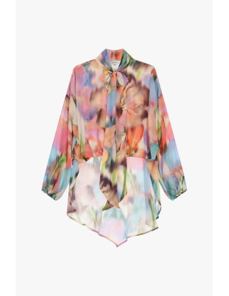 Blouse fantaisie avec nœud et bas asymétrique Dixie