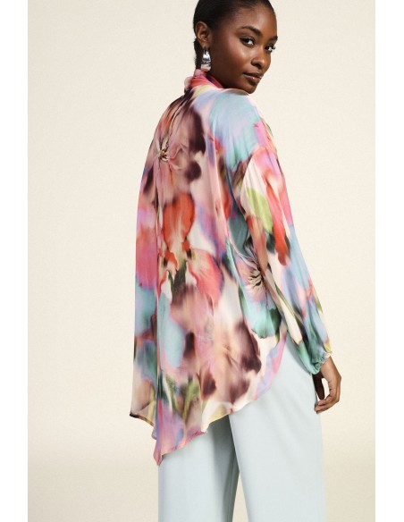 Blouse fantaisie avec nœud et bas asymétrique Dixie