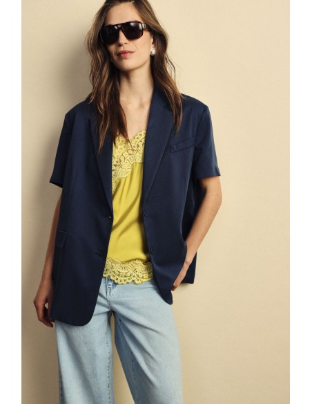 Blazer à manches courtes avec poches passepoilées Dixie