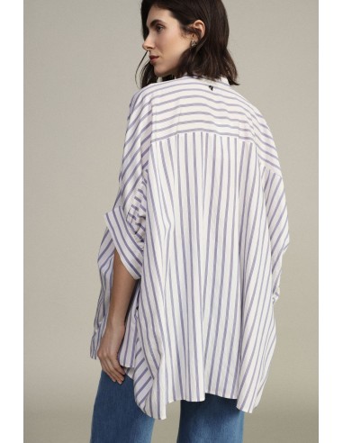 Oversized gestreept overhemd met wijde mouwen Dixie