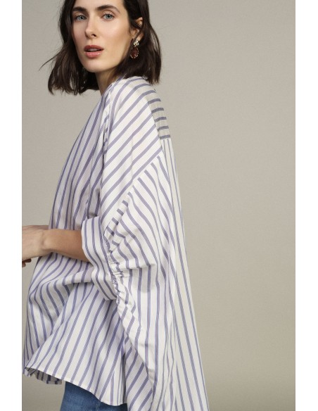 Chemise oversize rayée à manches amples Dixie