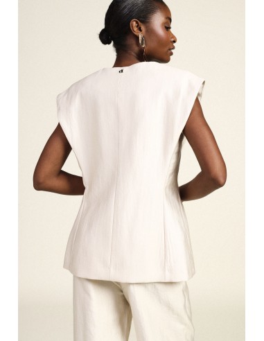 Gilet tailleur avec épaules structurées et fermeture croisée Dixie