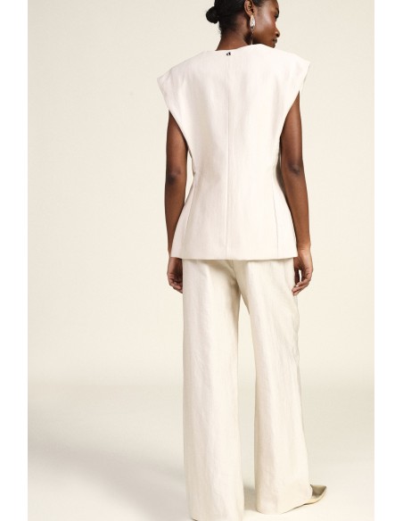 Dixie Palazzo-broek met hoge taille en plooien aan de voorkant