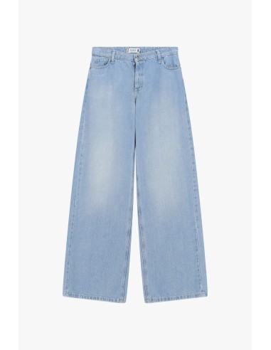 Jean large à taille haute, cinq pochesVeuillez