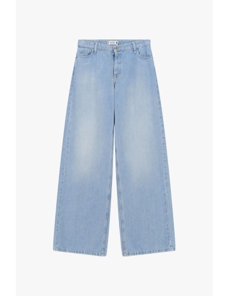 Jean large à taille haute, cinq pochesVeuillez
