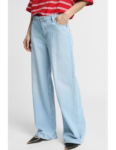Jean large à taille haute, cinq pochesVeuillez