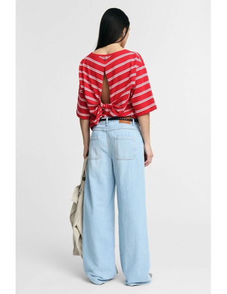 Jeans met wijde pijpen, hoge taille en vijf zakken Please