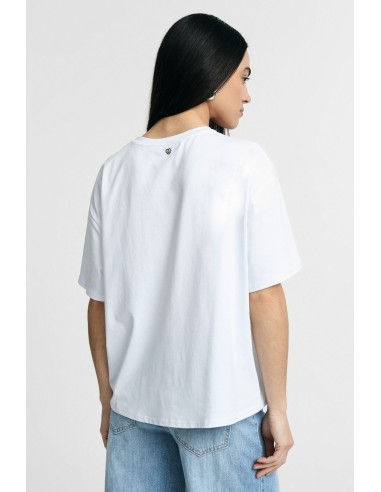 Ruimvallend T-shirt met hondenprint en grafische opdruk aan de voorkant, alsjeblieft