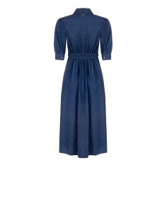 Midi-overhemdjurk van lichte denim met 3/4-mouwen en bijpassende ceintuur van Rinascimento 2