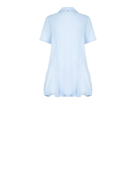 Robe chemise courte en coton effet ballon avec poches Rinascimento
