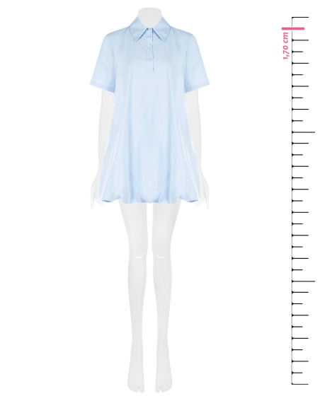 Robe chemise courte en coton effet ballon avec poches Rinascimento