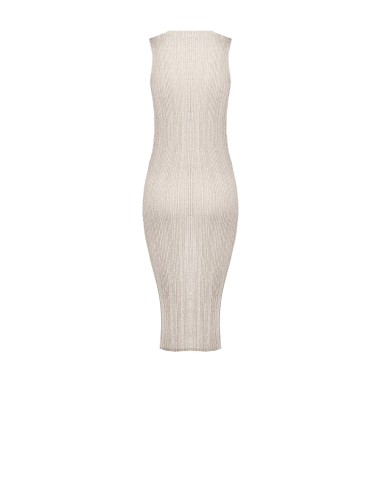 Robe fourreau en maille côtelée avec fil lurex et 4 découpes sous l’encolure, Rinascimento