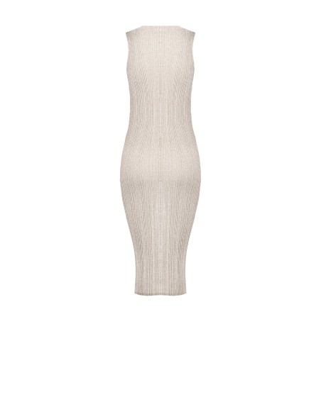 Robe fourreau en maille côtelée avec fil lurex et 4 découpes sous l’encolure, Rinascimento