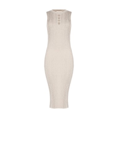 Robe fourreau en maille côtelée avec fil lurex et 4 découpes sous l’encolure, Rinascimento