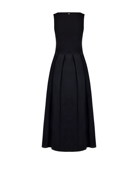Robe longue effet 2 pièces avec haut en jersey et jupe plissée en coton Rinascimento