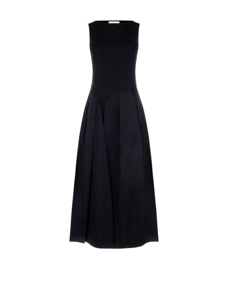 Lange jurk met 2-delige look: jersey top en geplooide katoenen rok van Rinascimento