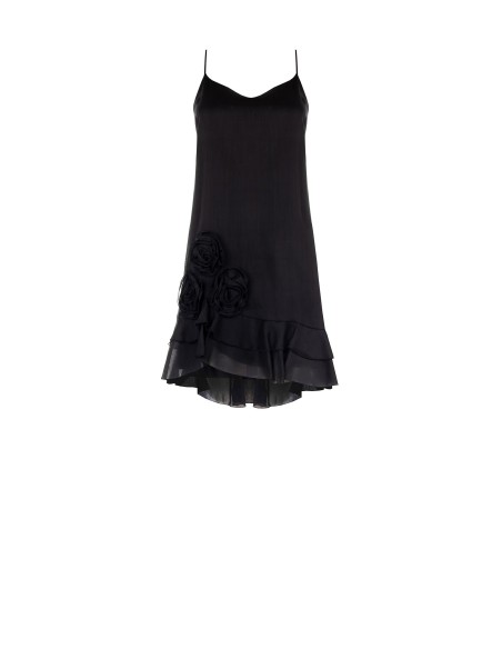 Robe courte en Lyocell ultraléger avec application de roses Rinascimento
