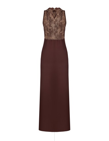 Robe longue en tissu fluide avec empiècements en dentelle Rinascimento