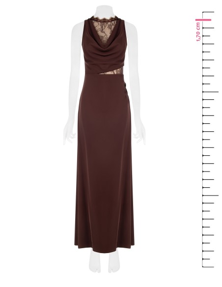 Robe longue en tissu fluide avec empiècements en dentelle Rinascimento
