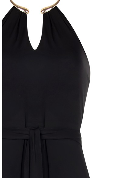 Rinascimento Longue robe fluide avec collier et ceinture intégrés