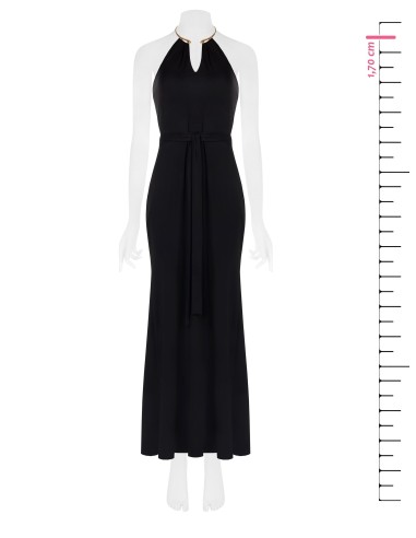 Rinascimento Longue robe fluide avec collier et ceinture intégrés