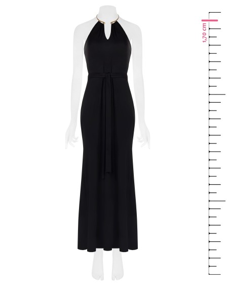 Rinascimento Longue robe fluide avec collier et ceinture intégrés