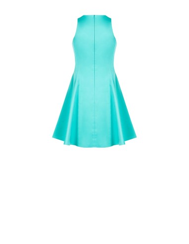Robe courte structurée en coton mélangé froncée avec nœud papillon et bijou Rinascimento