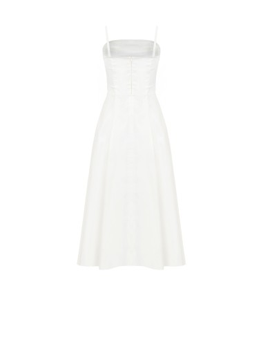 Robe midi structurée en coton mélangé avec nœud papillon et bijou Rinascimento