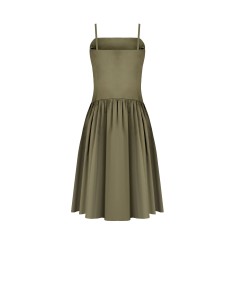 Robe évasée au genou en mélange de coton avec corsage plissé Rinascimento 2