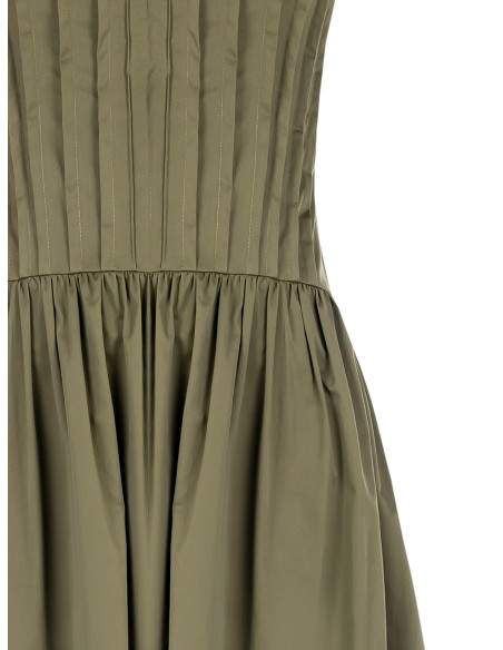 Robe évasée au genou en mélange de coton avec corsage plissé Rinascimento