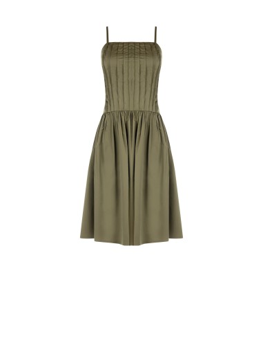 Robe évasée au genou en mélange de coton avec corsage plissé Rinascimento