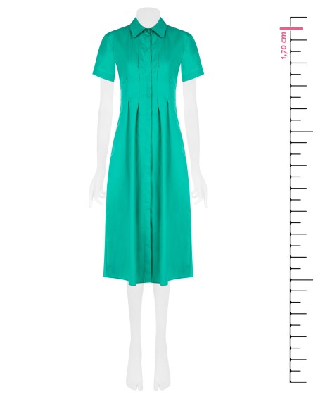 Robe-chemise midi en coton à boutons dissimulés Rinascimento