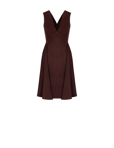 Robe évasée au genou en mélange de coton extensible avec double décolleté en V Rinascimento