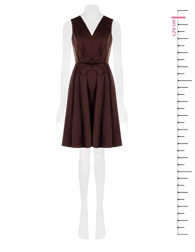 Robe évasée au genou en mélange de coton extensible avec double décolleté en V Rinascimento