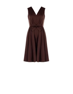 Robe évasée au genou en mélange de coton extensible avec double décolleté en V Rinascimento