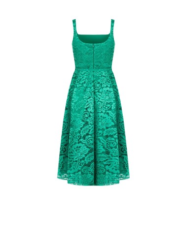 Robe midi évasée en dentelle avec ceinture fine rigide assortie Rinascimento