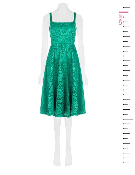 Robe midi évasée en dentelle avec ceinture fine rigide assortie Rinascimento