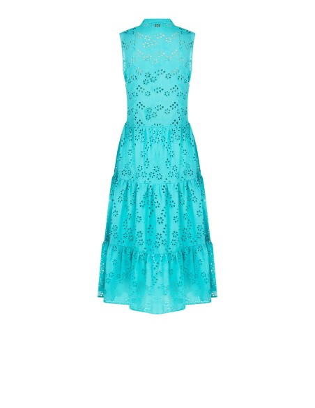 Robe longue à col en V en sanglier à volants Rinascimento