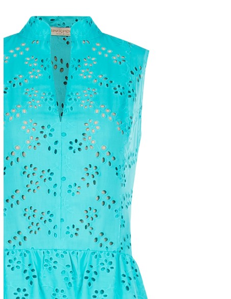 Robe longue à col en V en sanglier à volants Rinascimento
