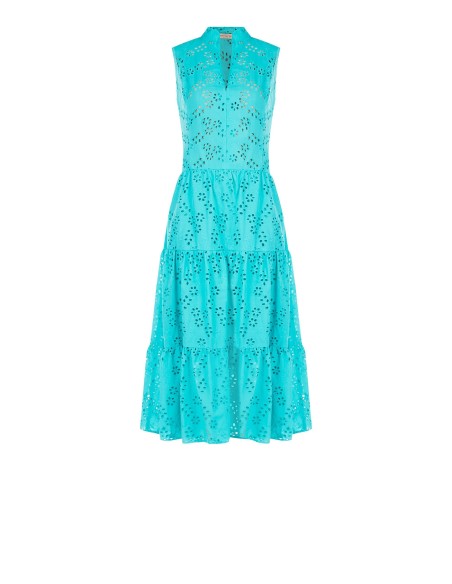 Robe longue à col en V en sanglier à volants Rinascimento