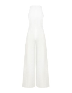 Combinaison palazzo intégrale en mélange de coton structuré avec nœud et détail bijou Rinascimento 2