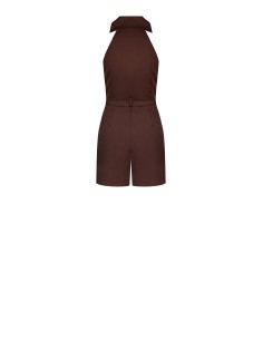 Pantalon-culotte plissé en coton mélangé extensible avec ceinture rigide ornée du logo Rinascimento 2