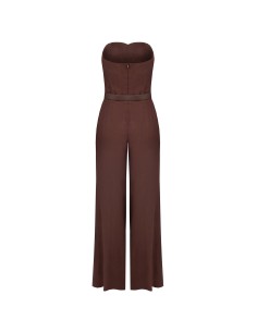 Palazzo-jumpsuit van een viscose-linnenmix met bijpassende riem van imitatieleer van Rinascimento 2