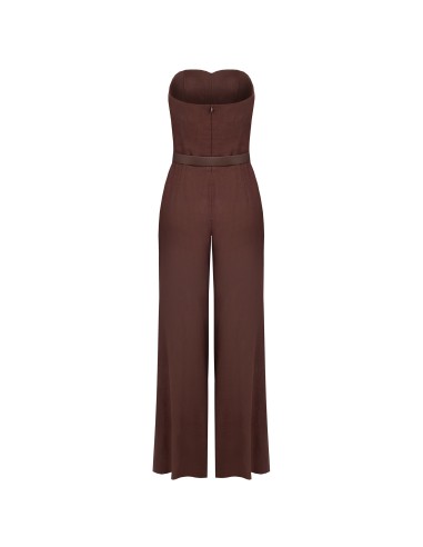 Palazzo-jumpsuit van een viscose-linnenmix met bijpassende riem van imitatieleer van Rinascimento