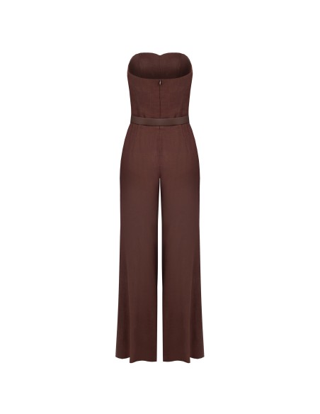 Palazzo-jumpsuit van een viscose-linnenmix met bijpassende riem van imitatieleer van Rinascimento