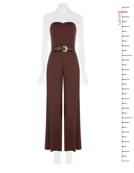 Palazzo-jumpsuit van een viscose-linnenmix met bijpassende riem van imitatieleer van Rinascimento