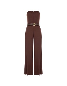 Palazzo-jumpsuit van een viscose-linnenmix met bijpassende riem van imitatieleer van Rinascimento