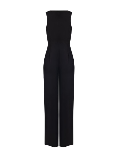 Korte jumpsuit van elastische katoenmix met stijve riem met logo van Rinascimento