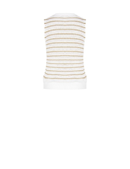 Top en maille tressée en mélange de coton et de viscose avec fil lurex Rinascimento
